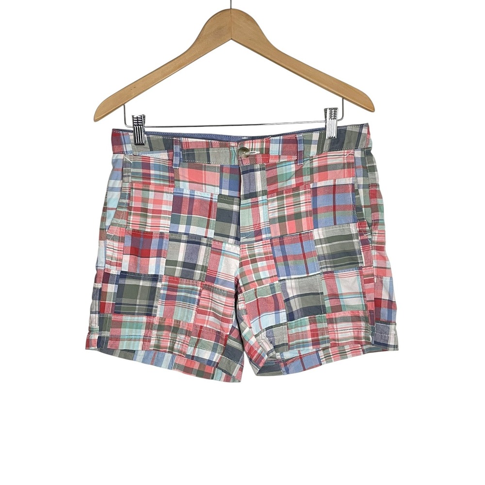 L.L.Bean Favorite Fit Size 8 Patchwork Madras Shorts Preppy Coastal